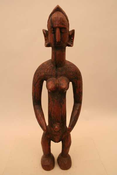 bambara (statue), d`afrique : Mali., statuette bambara (statue), masque ancien africain bambara (statue), art du Mali. - Art Africain, collection privées Belgique. Statue africaine de la tribu des bambara (statue), provenant du Mali., 1111/4214.Ancienne statue Bambara appelée
nyeleni,figure féminine,aux épaules larges et des seins coniques utilisées lors des cérémonies d