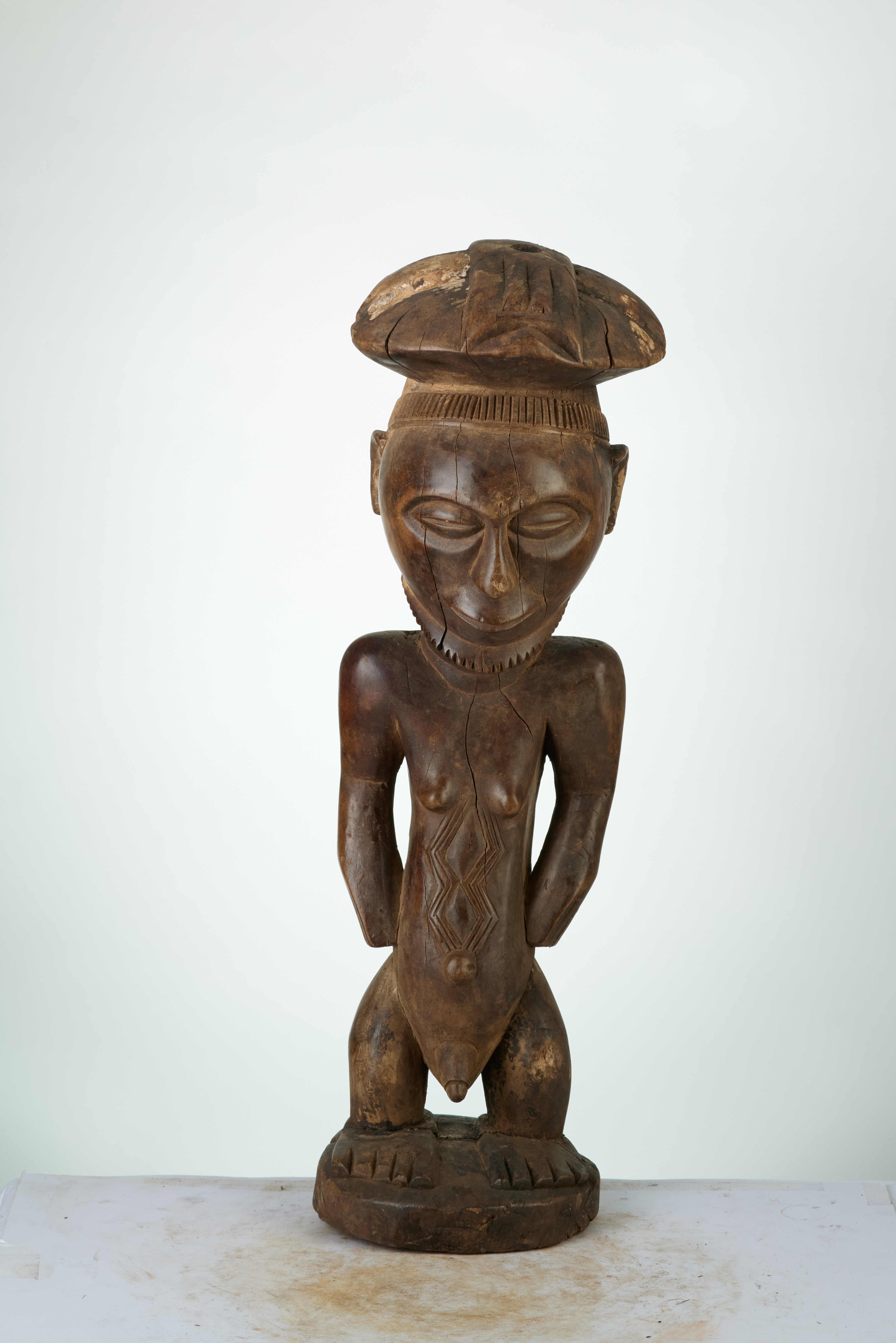 Kusu (statue), d`afrique : rep.dem.Congo, statuette Kusu (statue), masque ancien africain Kusu (statue), art du rep.dem.Congo - Art Africain, collection privées Belgique. Statue africaine de la tribu des Kusu (statue), provenant du rep.dem.Congo, 1418/1095.Statue d