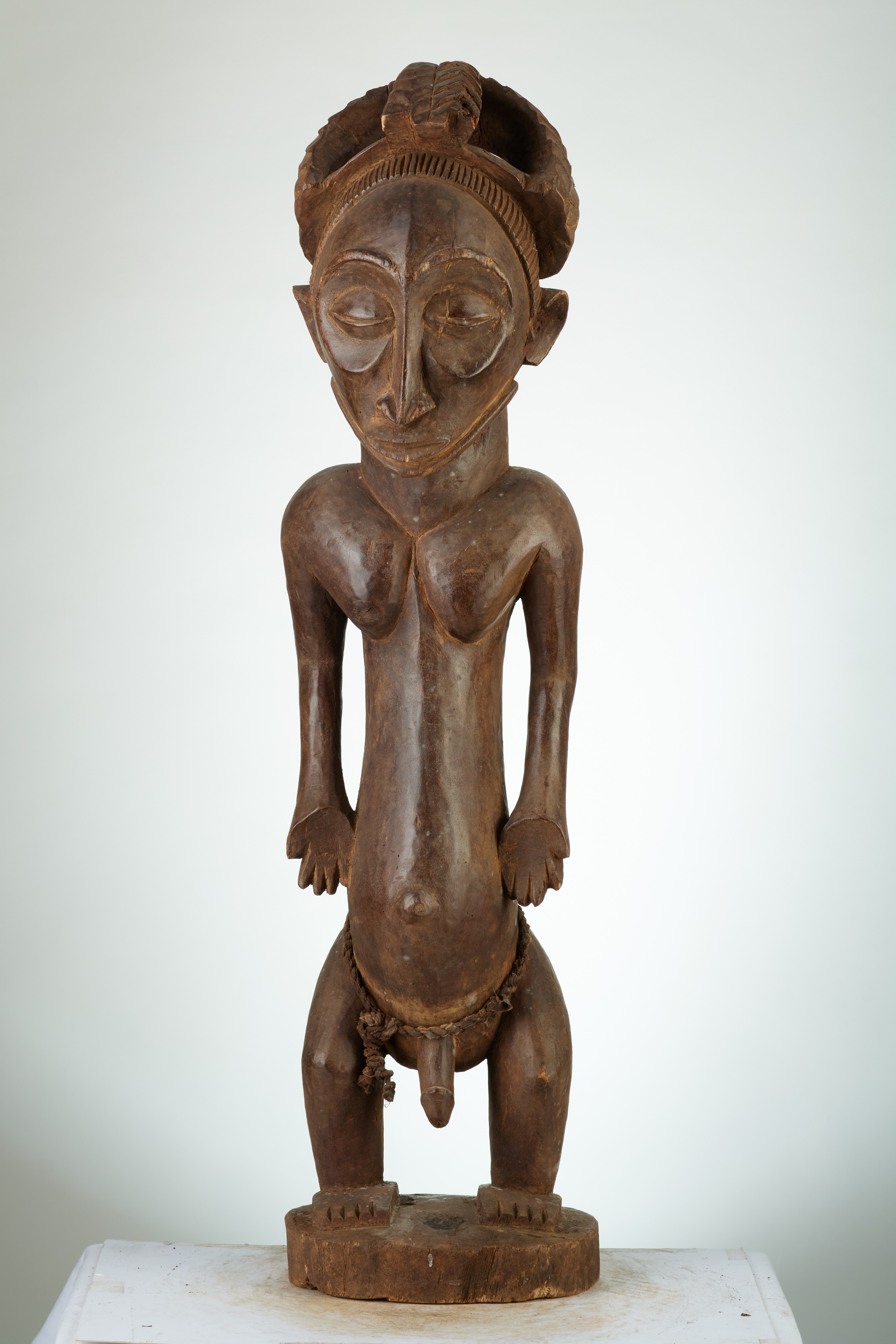 HEMBA (statue ), d`afrique : Rép.démoncratique du Congo., statuette HEMBA (statue ), masque ancien africain HEMBA (statue ), art du Rép.démoncratique du Congo. - Art Africain, collection privées Belgique. Statue africaine de la tribu des HEMBA (statue ), provenant du Rép.démoncratique du Congo., 1486/1289.Belle et grande statue Hemba H.95cm.village Lwika Katanga. Homme ancêtre debout les deux paumes de la main tourné vers l