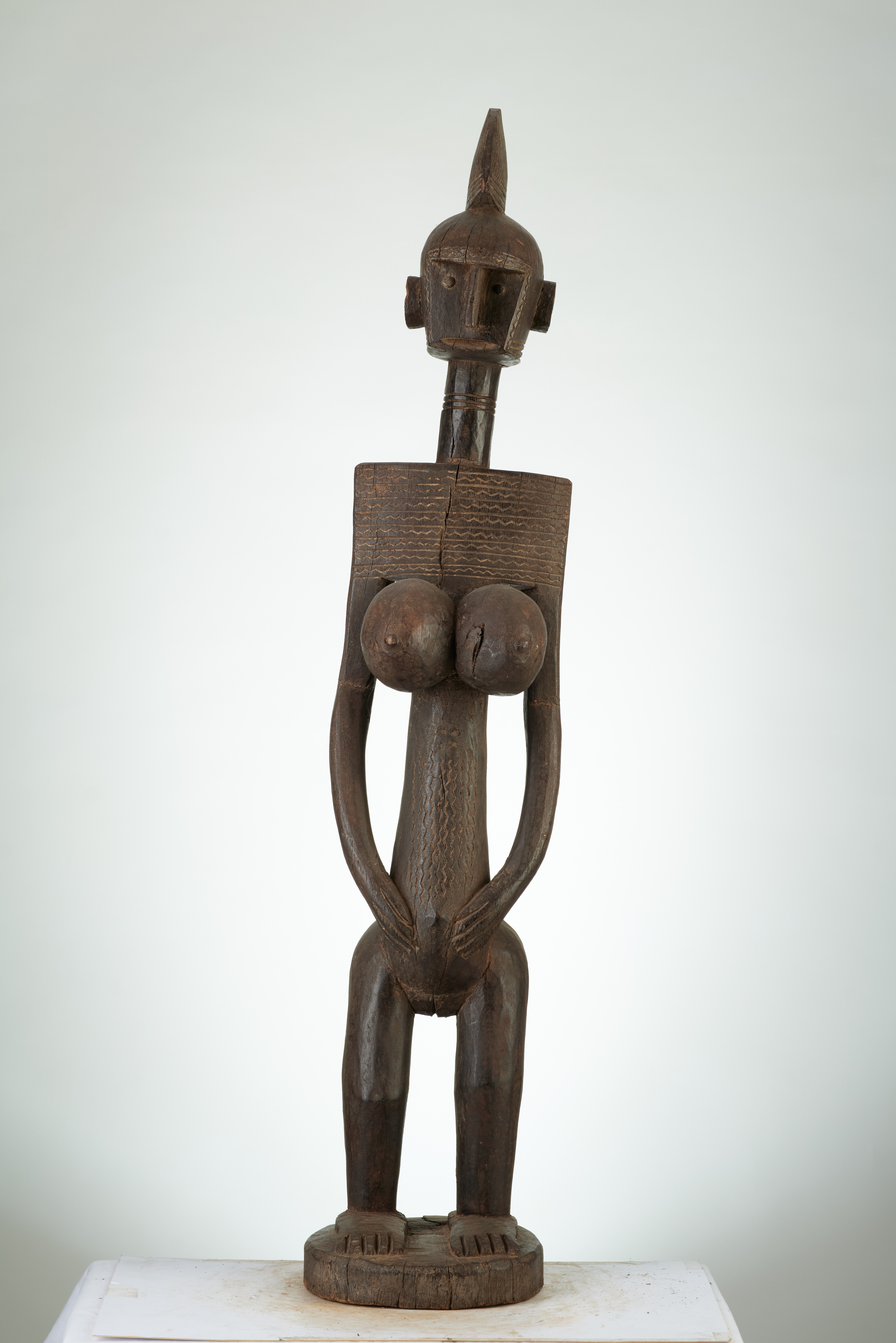 bambara (femme debout), d`afrique : MALI, statuette bambara (femme debout), masque ancien africain bambara (femme debout), art du MALI - Art Africain, collection privées Belgique. Statue africaine de la tribu des bambara (femme debout), provenant du MALI, 1876/statue  d