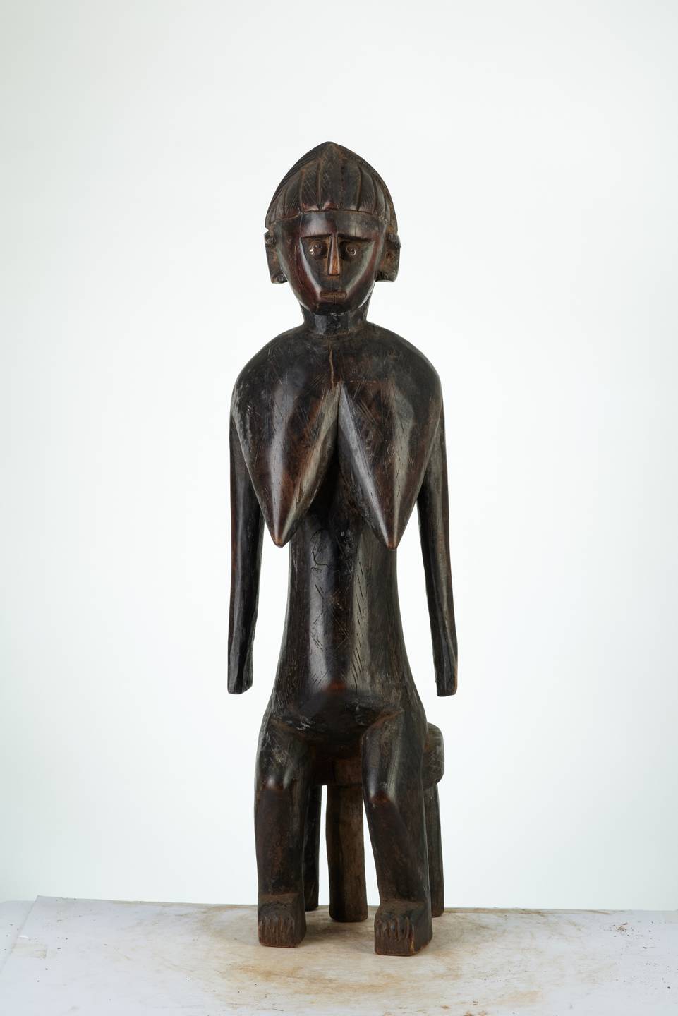 Bambara n°1957, d`afrique : Mali, statuette Bambara n°1957, masque ancien africain Bambara n°1957, art du Mali - Art Africain, collection privées Belgique. Statue africaine de la tribu des Bambara n°1957, provenant du Mali, 1987:Très belle statue d