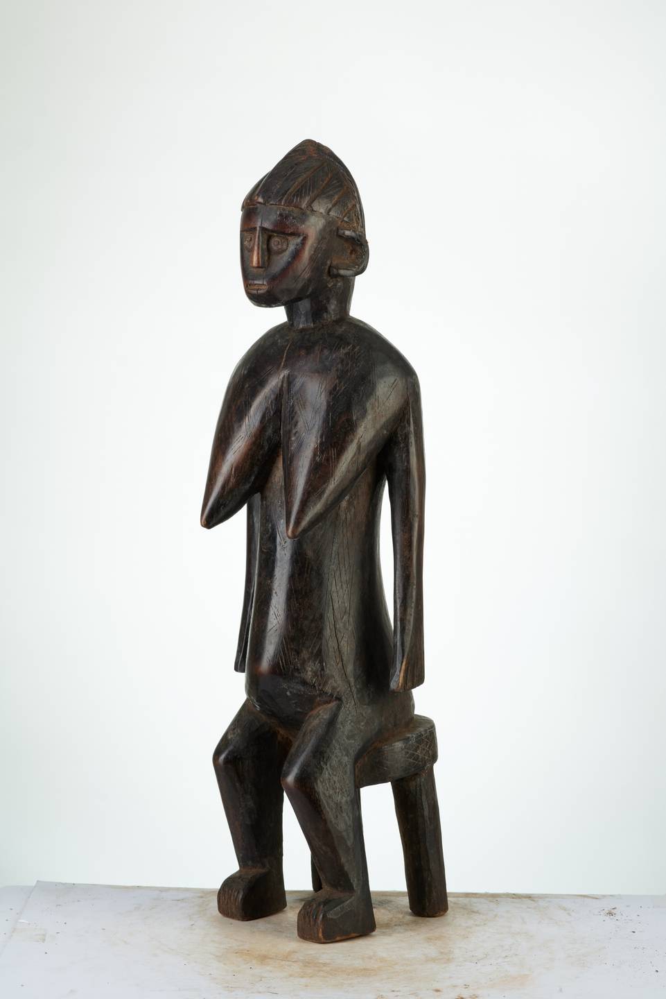 Bambara n°1957, d`afrique : Mali, statuette Bambara n°1957, masque ancien africain Bambara n°1957, art du Mali - Art Africain, collection privées Belgique. Statue africaine de la tribu des Bambara n°1957, provenant du Mali, 1987:Très belle statue d