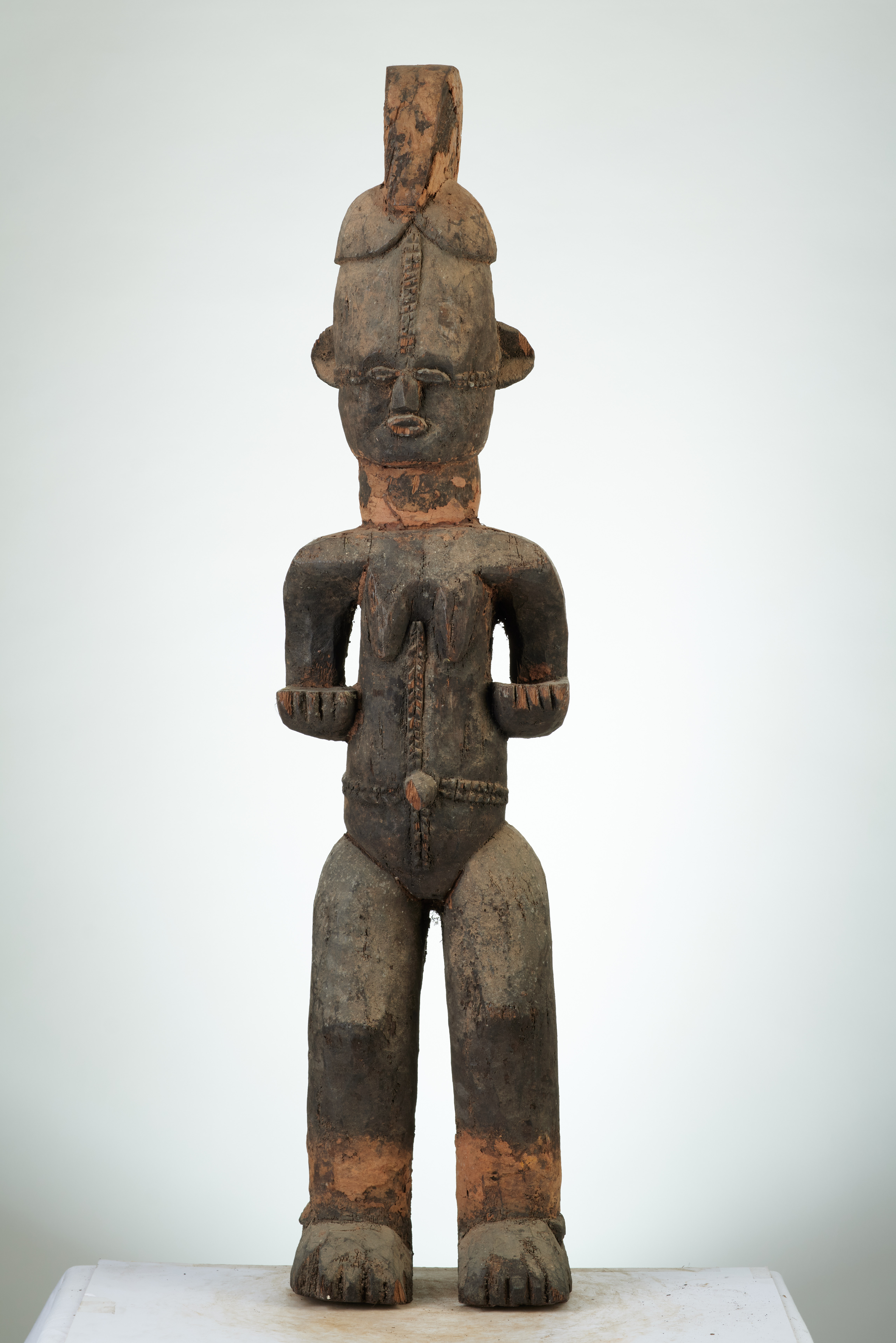 igbo (statues), d`afrique : Nigéria, statuette igbo (statues), masque ancien africain igbo (statues), art du Nigéria - Art Africain, collection privées Belgique. Statue africaine de la tribu des igbo (statues), provenant du Nigéria, 224/743.Couple de  statues Igbo appellées ALUSI.la femme 86cm.,l