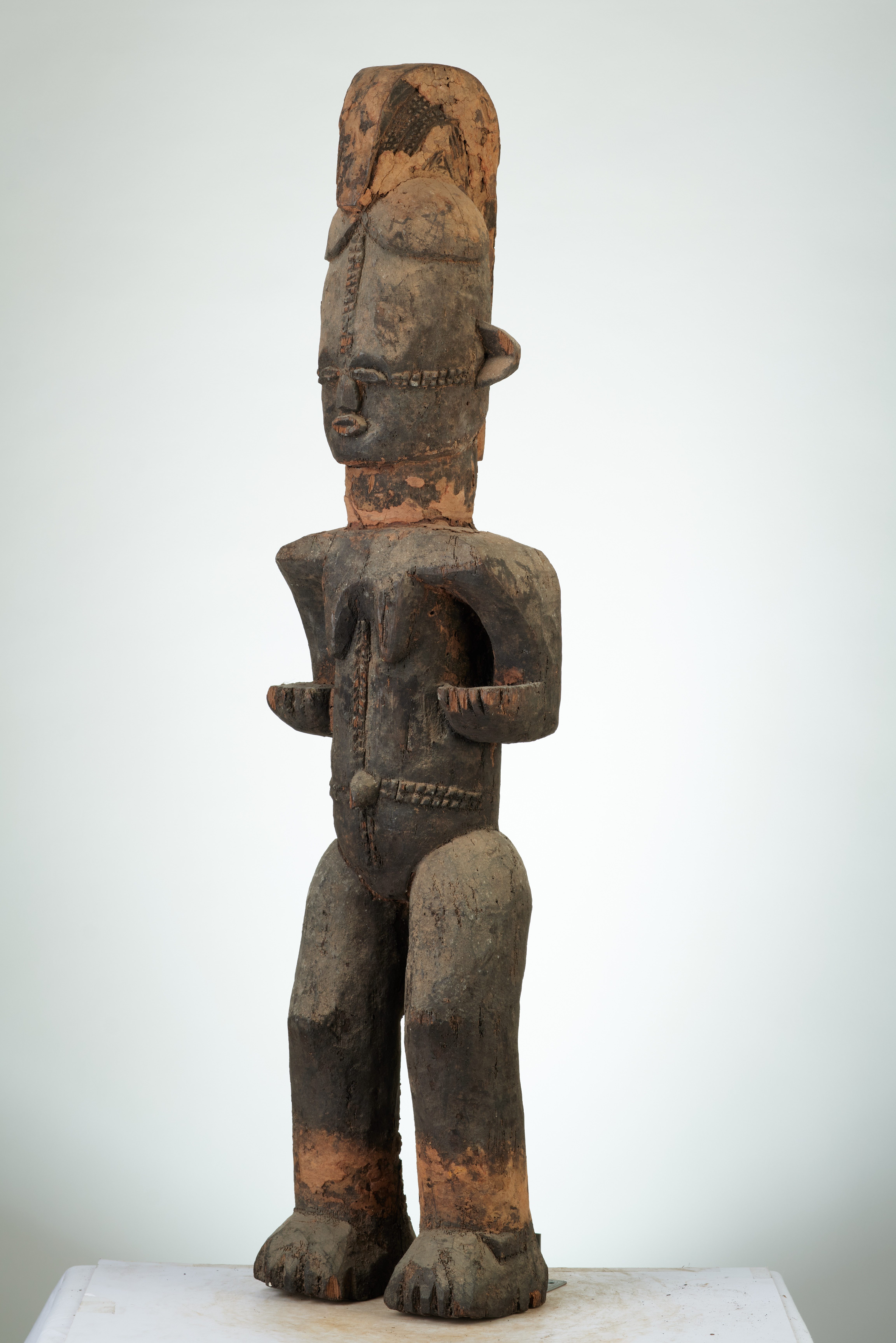 igbo (statues), d`afrique : Nigéria, statuette igbo (statues), masque ancien africain igbo (statues), art du Nigéria - Art Africain, collection privées Belgique. Statue africaine de la tribu des igbo (statues), provenant du Nigéria, 224/743.Couple de  statues Igbo appellées ALUSI.la femme 86cm.,l