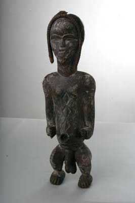 Tsogho (statue), d`afrique : Gabon, statuette Tsogho (statue), masque ancien africain Tsogho (statue), art du Gabon - Art Africain, collection privées Belgique. Statue africaine de la tribu des Tsogho (statue), provenant du Gabon, 503/121.statuaire Tsogho en bois peint,représentation d