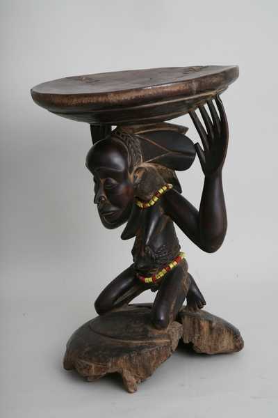 Luba(Buli), d`afrique : Rép.démoncratique du Congo., statuette Luba(Buli), masque ancien africain Luba(Buli), art du Rép.démoncratique du Congo. - Art Africain, collection privées Belgique. Statue africaine de la tribu des Luba(Buli), provenant du Rép.démoncratique du Congo., 978 Siège cariatide Luba,femme en position agenouillée soutenant le plateau avec sa tête et ses doigts( sculpture Buli) de l